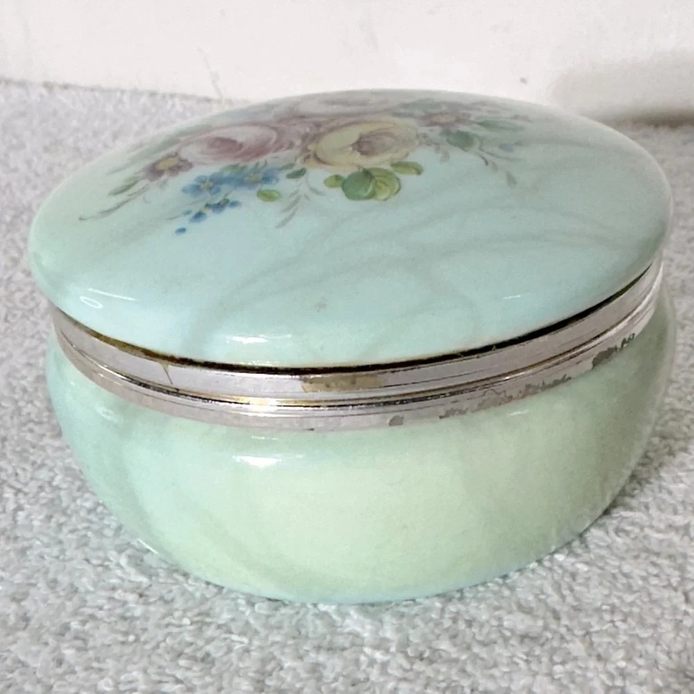 Vintage Genuine Alabaster Hand Carved Round Trinket Dish Cottagecore Boho - Picture 6 of 15